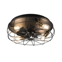 Trio Lighting Trondheim loftventilator med lys, sort