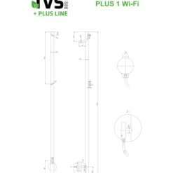 TVS Plus 1 håndklædetørrer, el, 8,5x150 cm, børstet guld