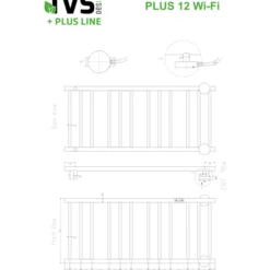 TVS Plus 12 Steel håndklædetørrer, el, 50x116 cm, krom