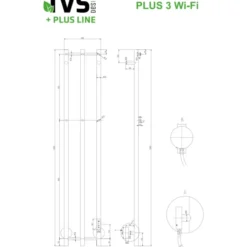 TVS Plus 3 Steel håndklædetørrer, el, 28x150 cm, stål