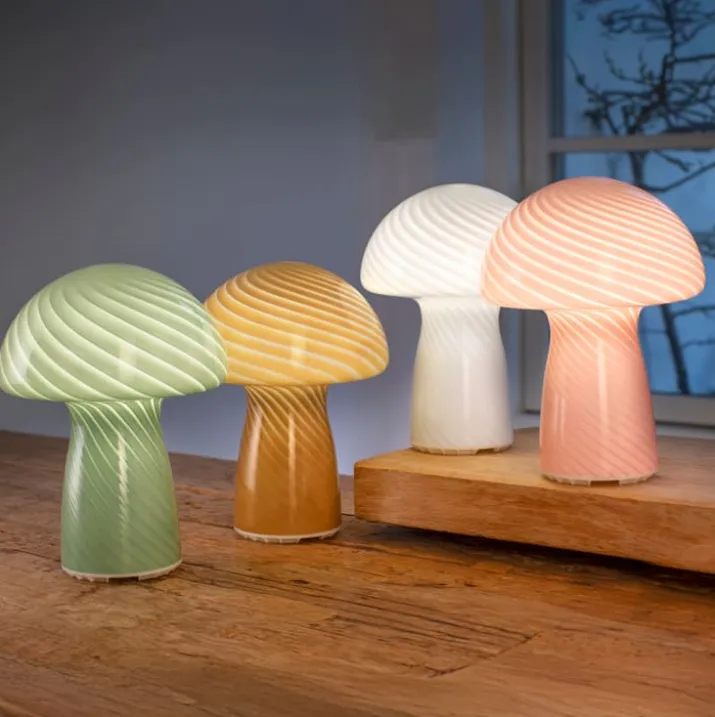Veli Line Mushroom genopladelig bordlampe, hvid