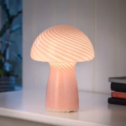 Veli Line Mushroom genopladelig bordlampe, lyserød