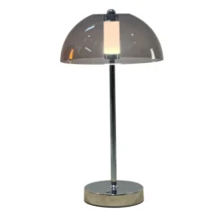 Veli Line Shade genopladelig bordlampe, røgfarvet