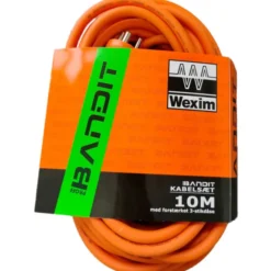 Wexim forlængerkabel med stikdåse, 3G1,5 mm², 10 meter, 230V