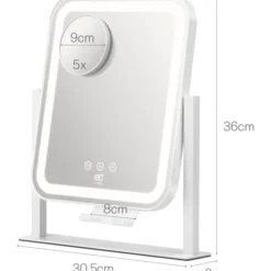 Wilfa EC Glowing MI4W-D25 makeup spejl med lys, 28,5x36 cm, hvid