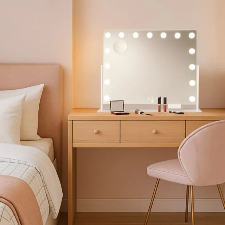 Wilfa EC Star MI2W-D58 makeup spejl med lys, 64x50,3 cm, hvid
