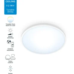 Wiz Superslim plafond, justerbar hvid, hvid, Ø24 cm