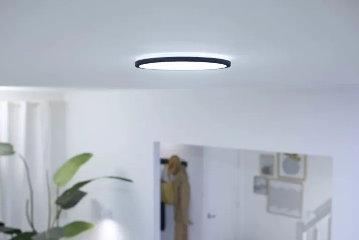 Wiz Superslim plafond, justerbar hvid, sort, Ø24 cm