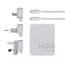 Xtorm GaN Ultra rejseoplader, USB-C/A, 140W, hvid